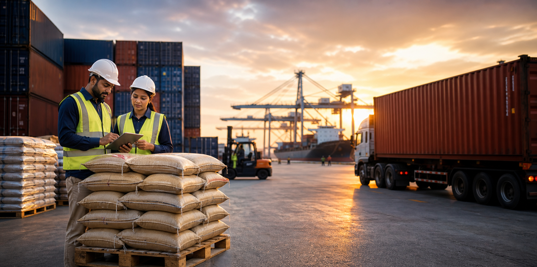 Commodity logistics coordinators at an international freight terminal